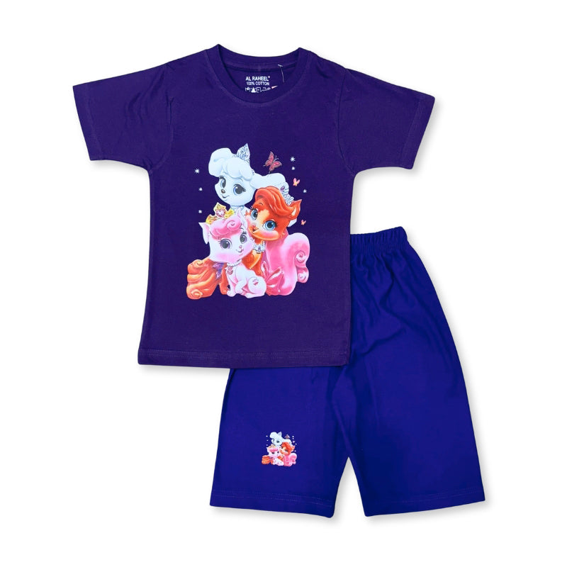 Girls Shorts Set - Purple