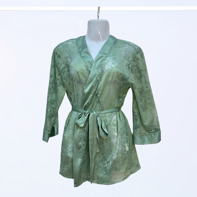 Teal Green Lacey Robe