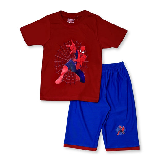 Spiderman Boys Shorts Set - Red Blue