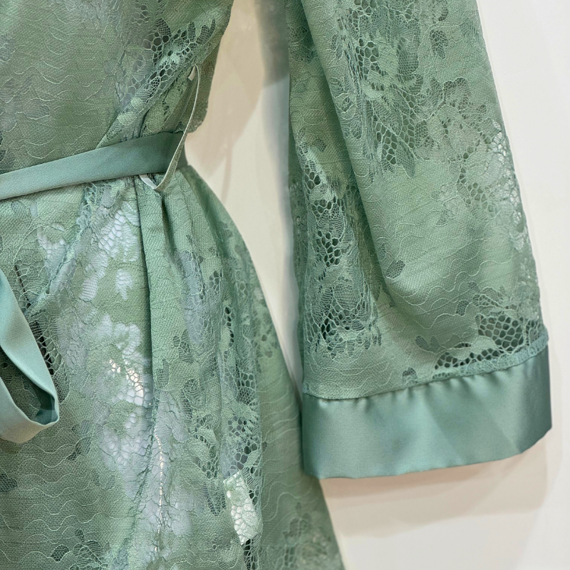 Teal Green Lacey Robe