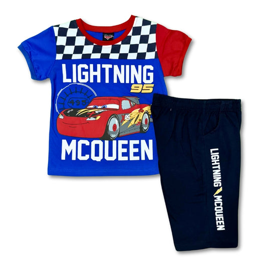 Lightning Mcqueen Boys Summer Shorts Set - Blue Red