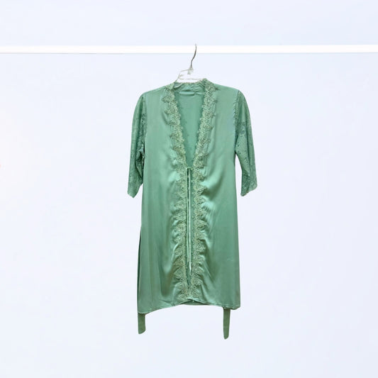 Teal Green Satin Robe