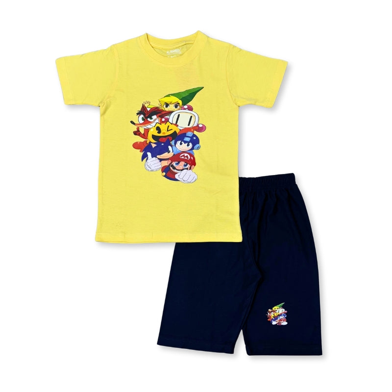 Mario Boys Shorts Set - Yellow