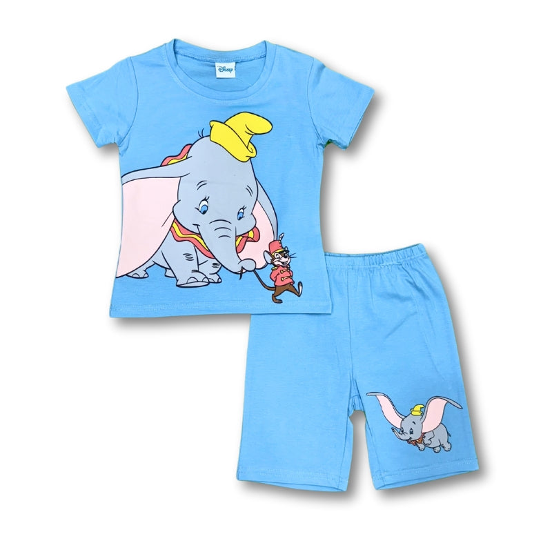 Disney Animals Dumbo Girls Summer Shorts Set - Blue