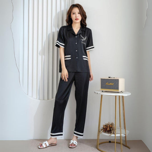 Satin Pajama Set, Half Sleeves