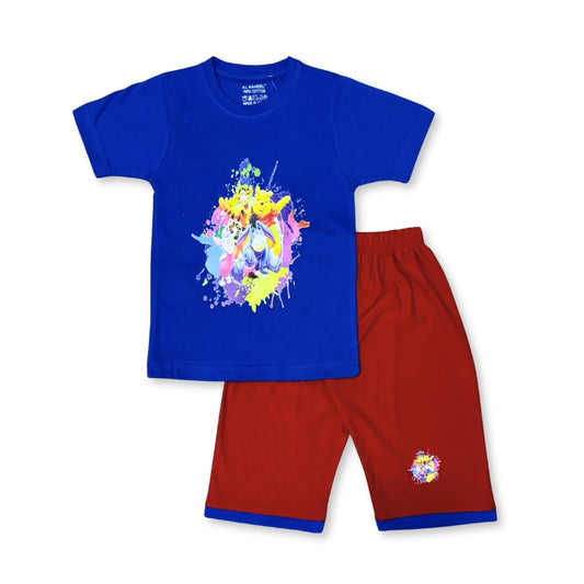 Winnie The Pooh Boys Shorts Set - Blue Red